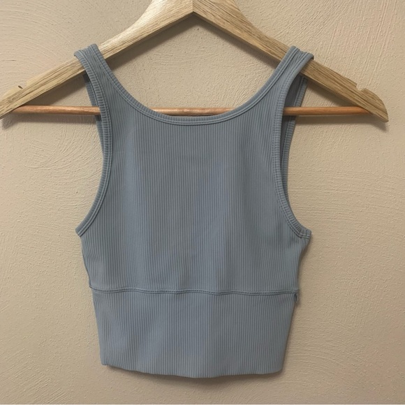 Lululemon Power Pivot Ribbed Tank Top Gray Grey Size 2 - Picture 2 of 7